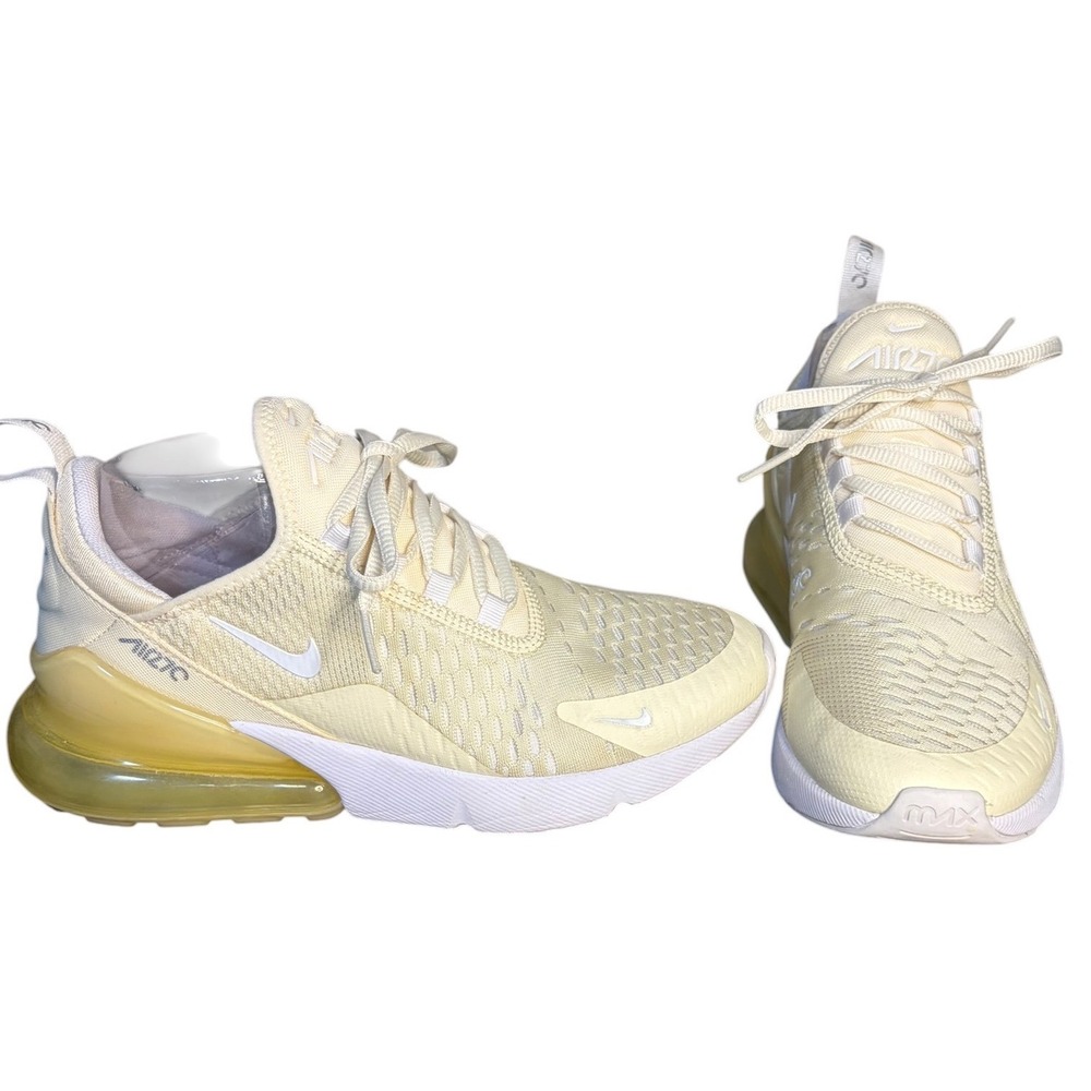 Nike Yellow Air Max 270 Coconut Milk Mesh Athletic Sneaker Women's Size 8.5